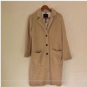 Sanctuary for Anthropologie Tan Teddy Coat Size Medium Petite NWT